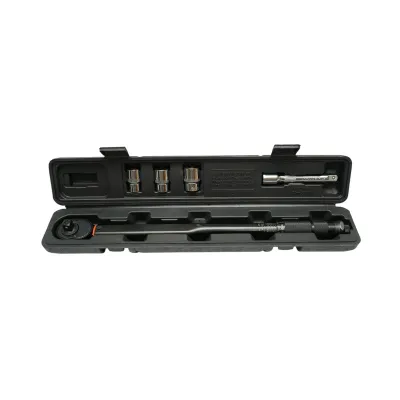 Set cheie dinamometrica 1/2, cuplu strangere 28-210 Nm, 3 tubulare 17-19-21mm, prelungitor 125mm 5 piese Breckner Germany