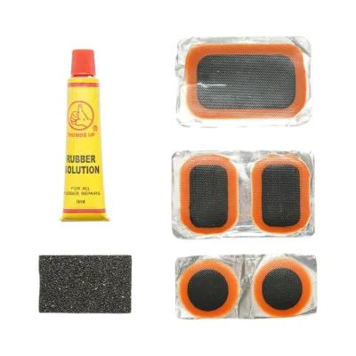 Set 5 petice vulcanizare anvelope si camere de aer 24x35mm, 25mm, 32x50mm + hartie abraziva + 1 tub adeziv 8ml - imagine 2