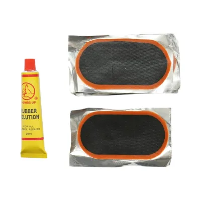 Set 8 petice ovale vulcanizare anvelope si camere de aer 50x100mm + 1 tub adeziv 20ml - imagine 2