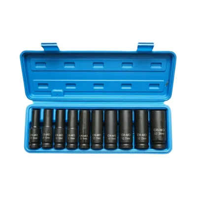 Trusa chei tubulare de impact lungi 10-24mm, patrat 1/2 inch Cr-Mo 10 piese Breckner Germany - imagine 2