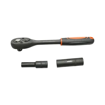 Trusa chei tubulare lungi 8-24mm, antrenor cu clichet 1/2 inch Cr-V 14 piese Breckner Germany - imagine 4