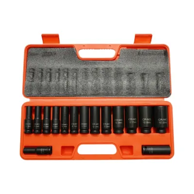 Trusa chei tubulare de impact lungi 10-32mm, patrat 1/2 inch Cr-Mo 15 piese Breckner Germany - imagine 2