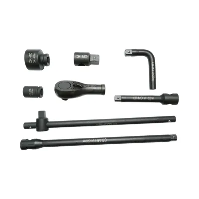 Trusa chei tubulare de impact 17-65mm, antrenor cu clichet, prelungitoare 200 si 500mm, tip L 200mm, bara T, adaptor 3/4-1 inch Cr-Mo 26 piese Breckner Germany - imagine 5