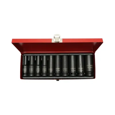 Trusa chei tubulare de impact lungi 10-24mm, patrat 1/2 inch Cr-Mo 10 piese Breckner Germany - imagine 3