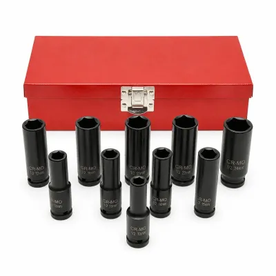Trusa chei tubulare de impact lungi 10-24mm, patrat 1/2 inch Cr-Mo 10 piese Breckner Germany