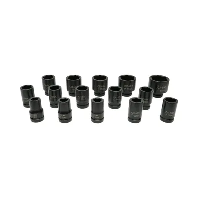Trusa chei tubulare de impact lungi 22-60mm, patrat 1 inch Cr-Mo 15 piese Breckner Germany - imagine 2