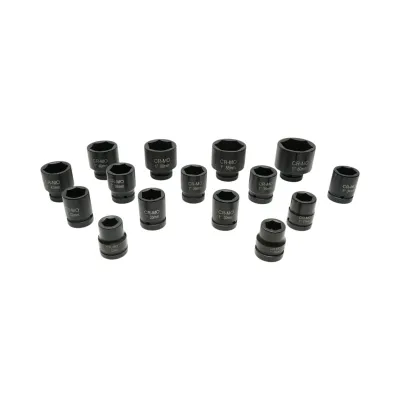 Trusa chei tubulare de impact scurte 22-36mm si lungi 38-60mm, patrat 1 inch Cr-Mo 15 piese Breckner Germany - imagine 2