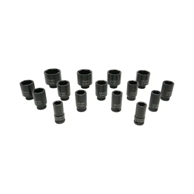 Trusa chei tubulare de impact lungi 22-60mm, patrat 3/4 inch Cr-Mo 15 piese Breckner Germany - imagine 2