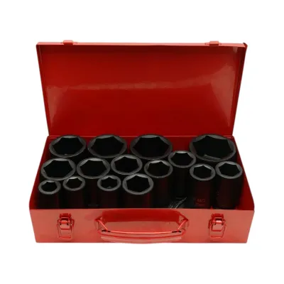 Trusa chei tubulare de impact lungi 22-60mm, patrat 3/4 inch Cr-Mo 15 piese Breckner Germany