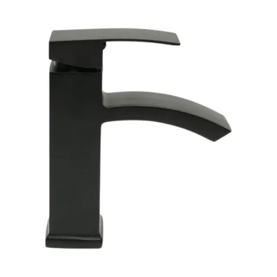 Baterie lavoar tip cascada negru mat, monocomanda, furtunuri incluse Breckner Germany - imagine 3