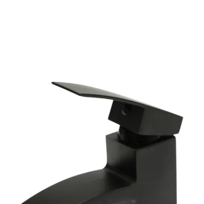 Baterie lavoar tip cascada negru mat, monocomanda, furtunuri incluse Breckner Germany - imagine 9