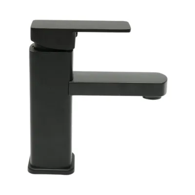 Baterie lavoar patrata negru mat, monocomanda, furtunuri incluse Breckner Germany - imagine 3