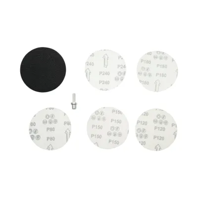 Set suport disc slefuire 125mm Velcro, 5 discuri abrazive P80-P240, adaptor M14 pentru polizor unghiular si bormasina Breckner Germany - imagine 6