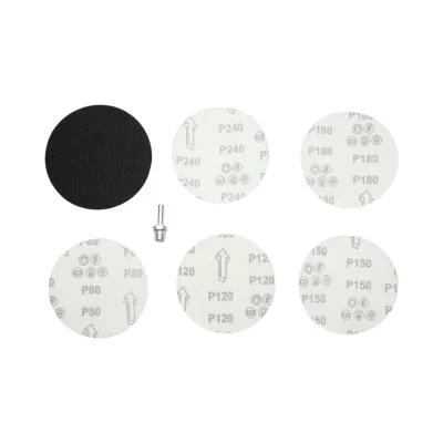 Set suport disc slefuire 125mm Velcro, 5 discuri abrazive P80-P240, adaptor M14 pentru polizor unghiular si bormasina Breckner Germany - imagine 6