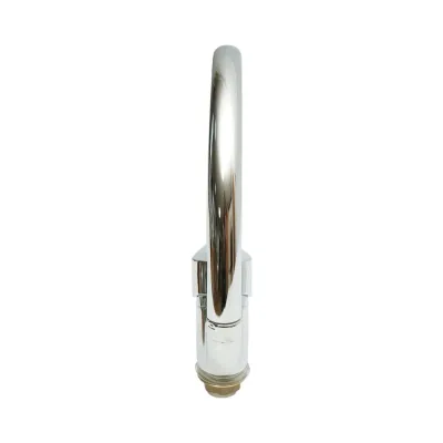 Baterie chiuveta bucatarie tip lebada cu pipa rotativa, monocomanda, crom lucios, aliaj zinc, furtunuri incluse - imagine 5