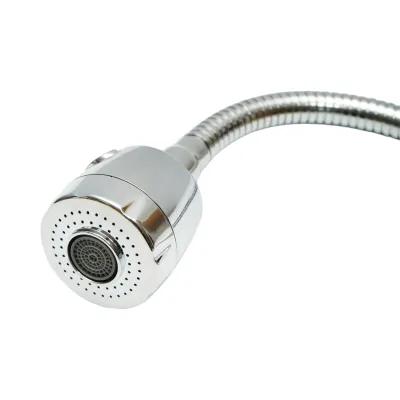Baterie chiuveta bucatarie cu pipa flexibila, perlator 2 functii, crom lucios, aliaj zinc, furtunuri incluse - imagine 8