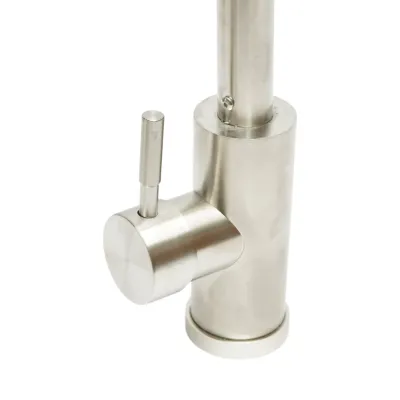 Baterie chiuveta bucatarie cu dus extractibil, arc flexibil, perlator 2 functii, inox satinat, aliaj zinc, furtunuri incluse - imagine 11