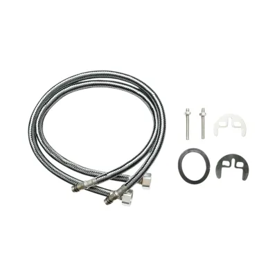 Baterie chiuveta bucatarie cu pipa rotativa, monocomanda, crom lucios, aliaj zinc, furtunuri incluse - imagine 11