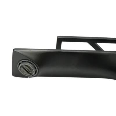 Baterie lavoar baie inalta patrata, monocomanda, negru mat, aliaj zinc, furtunuri incluse - imagine 9