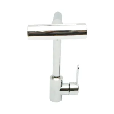 Baterie chiuveta bucatarie tip cascada, 4 functii de curgere, pipa rotativa 360 grade, monocomanda, crom lucios, aliaj zinc, furtunuri incluse - imagine 6