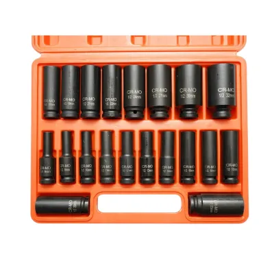 Trusa chei tubulare de impact lungi 8-32mm, patrat 1/2 inch Cr-Mo 20 piese Breckner Germany - imagine 3