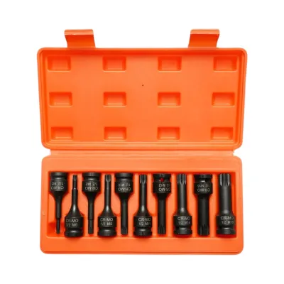 Trusa chei tubulare biti spline XZN M5-M18, patrat 1/2 inch Cr-Mo 10 piese Breckner Germany - imagine 2