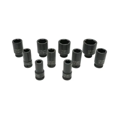 Trusa chei tubulare de impact lungi 17-46mm, patrat 3/4 inch Cr-Mo 10 piese Breckner Germany - imagine 2