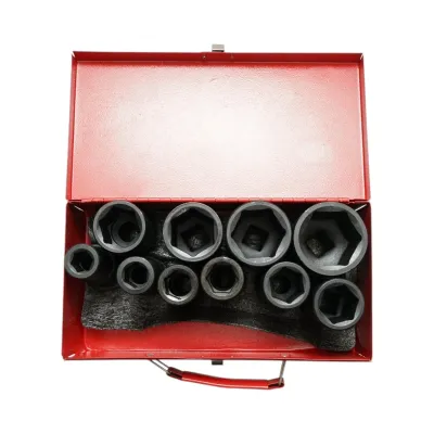 Trusa chei tubulare de impact lungi 17-46mm, patrat 3/4 inch Cr-Mo 10 piese Breckner Germany - imagine 3