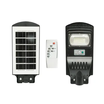 Lampa solara LED iluminat stradal 50W cu panou solar 8W, baterie LiFePO4 4000mAh, senzor miscare, telecomanda, prindere stalp IP65 Breckner Germany