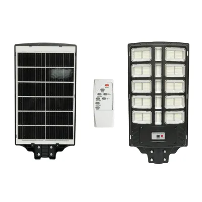 Lampa solara LED iluminat stradal 800W cu panou solar 25W, baterie LiFePO4 20000mAh, senzor miscare, telecomanda, prindere stalp IP66 Breckner Germany