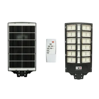 Lampa solara LED iluminat stradal 1000W cu panou solar 30W, baterie LiFePO4 25000mAh, senzor miscare, telecomanda, prindere stalp IP66 Breckner Germany