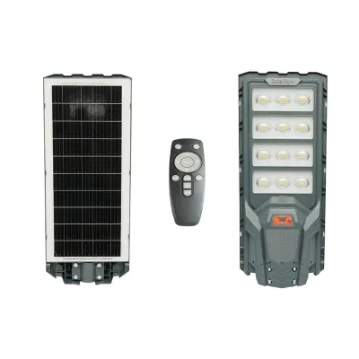 Lampa solara LED iluminat stradal 500W cu panou solar 25W, baterie LiFePO4 20000mAh, senzor miscare, telecomanda, prindere stalp IP65 Breckner Germany