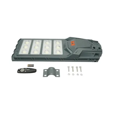 Lampa solara LED iluminat stradal 500W cu panou solar 25W, baterie LiFePO4 20000mAh, senzor miscare, telecomanda, prindere stalp IP65 Breckner Germany - imagine 5