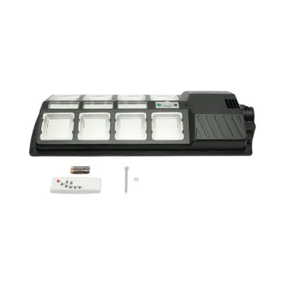 Lampa solara LED iluminat stradal 200W cu panou solar 12W, baterie LiFePO4 8000mAh, senzor miscare, telecomanda, prindere stalp IP67 Breckner Germany - imagine 5
