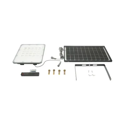 Proiector LED 200W, 6500K cu panou solar bifacial 20W, baterie LiFePO4 10000mAh si telecomanda IP66 Breckner Germany - imagine 2