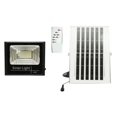 Proiector LED 100W, 6500K cu panou solar 8W, baterie LiFePO4 6000mAh si telecomanda IP67 Breckner Germany