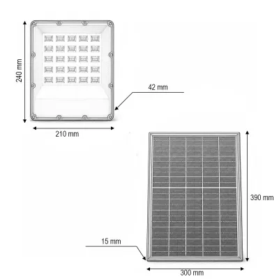 Proiector LED 400W, 6500K cu panou solar bifacial 40W, baterie LiFePO4 20000mAh si telecomanda IP66 Breckner Germany - imagine 4