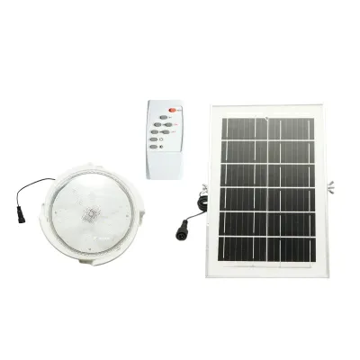 Plafoniera solara LED 150W, 6500K cu panou solar 6W, baterie LiFePO4 3600mAh, senzor crepuscular si telecomanda IP65 Breckner Germany