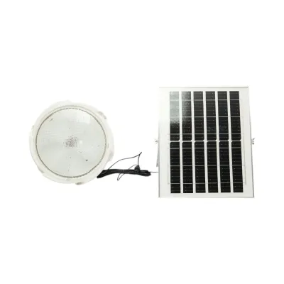 Plafoniera solara LED 200W, 6500K cu panou solar 12W, baterie LiFePO4 5400mAh, senzor crepuscular si telecomanda IP65 Breckner Germany - imagine 2