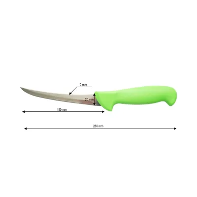 Cutit dezosat curbat profesional 15cm, lama otel 5Cr15MoV, maner Nylon verde Breckner Germany - imagine 4