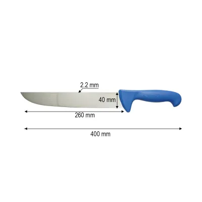 Cutit macelarie profesional 26cm, lama otel 5Cr15MoV, maner Nylon albastru Breckner Germany - imagine 3