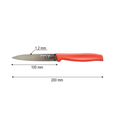 Cutit decojit 10cm, lama otel 5Cr15MoV, maner PP rosu Breckner Germany - imagine 4