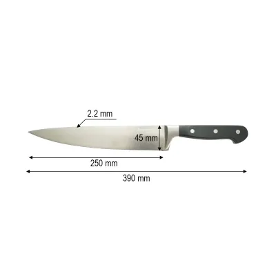 Cutitul bucatarului profesional 25cm, lama otel 5Cr15MoV, maner ABS negru Breckner Germany - imagine 4