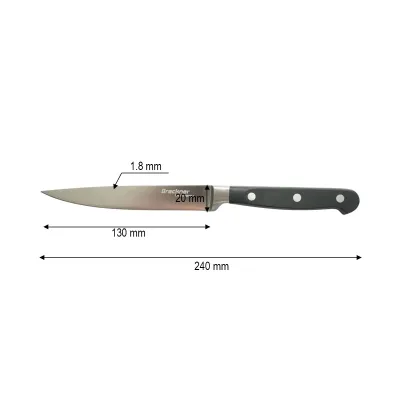 Cutit utilitar profesional 13cm, lama otel 5Cr15MoV, maner ABS negru Breckner Germany - imagine 4