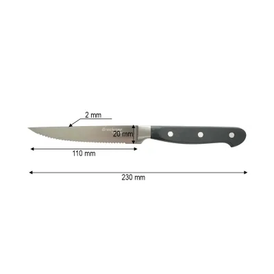 Cutit steak profesional 11cm, lama zimtata otel 5Cr15MoV, maner ABS negru Breckner Germany - imagine 4