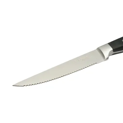 Cutit steak profesional 11cm, lama zimtata otel 5Cr15MoV, maner ABS negru Breckner Germany - imagine 6