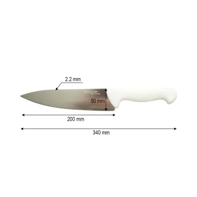 Cutitul bucatarului profesional 20cm, lama otel 5Cr15MoV, maner PP alb Breckner Germany - imagine 4