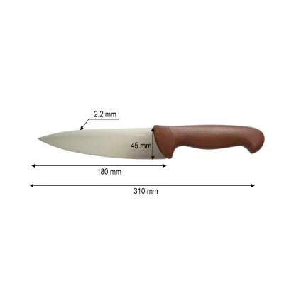 Cutitul bucatarului profesional 18cm, lama otel 5Cr15MoV, maner PP maro Breckner Germany - imagine 4