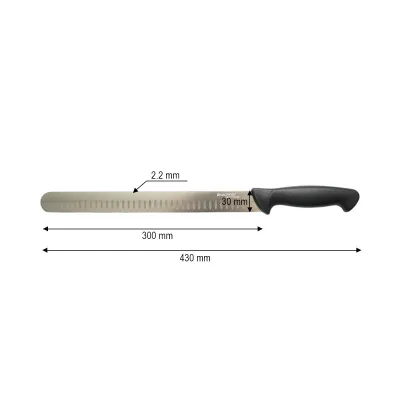 Cutit feliere brisket profesional 30cm, lama alveolata otel 5Cr15MoV, maner PP negru Breckner Germany - imagine 4