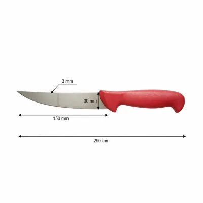 Cutit de transat si injunghiat profesional 15cm, lama otel 5Cr15MoV, maner Nylon rosu Breckner Germany - imagine 4
